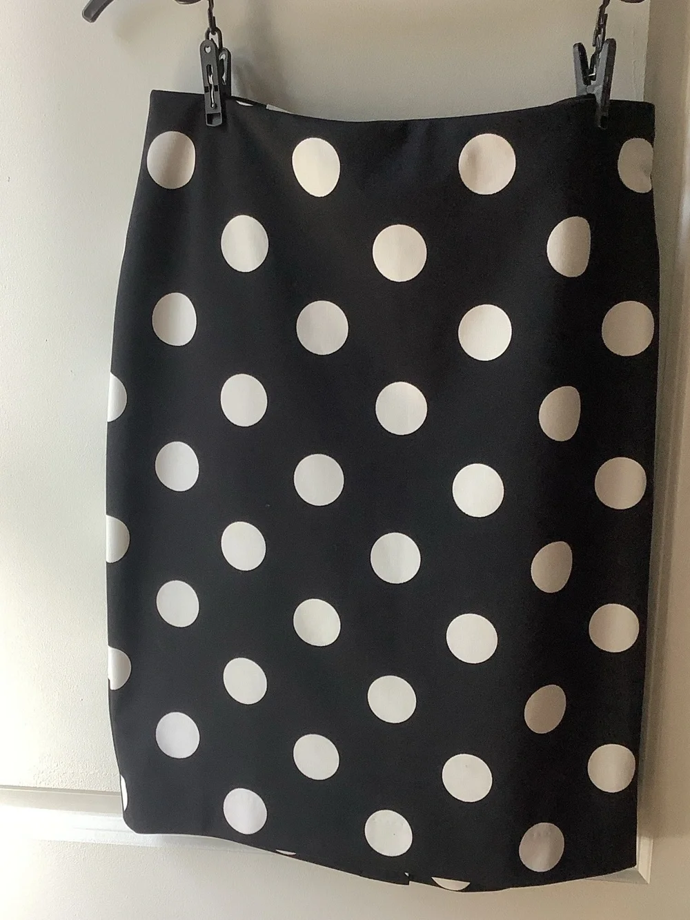 The Limited Black and White Polka Dot Pencil Skirt
